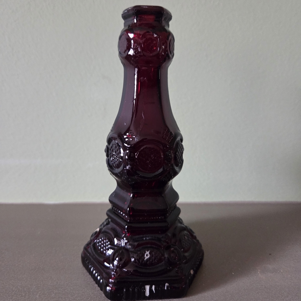 Elegant Avon Burgundy Glass Vase